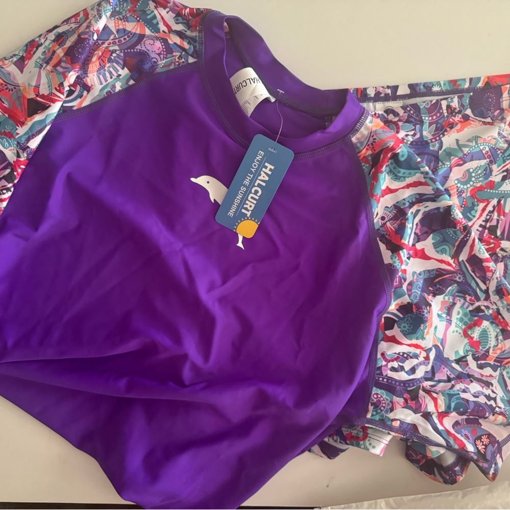 Purple Rash Guard Swim Set - Picture 7 of 9
